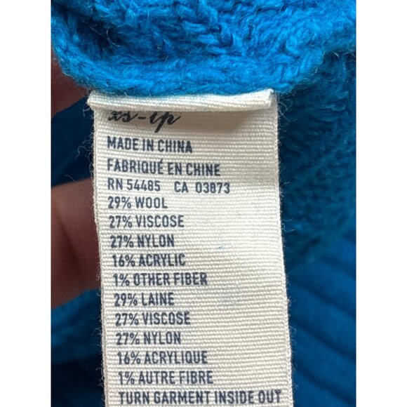 Y2K American Eagle Outfitters Womens XS Blue Cable Knit Sweater Wool Blend New - Picture 4 of 5